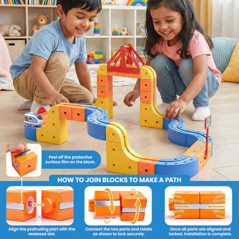 Magnetic Monorail DIY Versatile Track Car (80 Pcs)