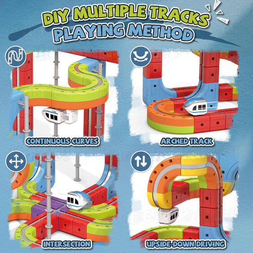 Magnetic Monorail DIY Versatile Track Car (80 Pcs)