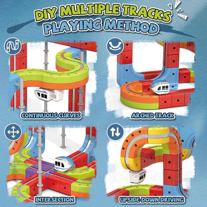 Magnetic Monorail DIY Versatile Track Car (80 Pcs)