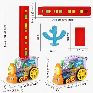 Kids Domino Train Auto-Laying Toy with 40 Tiles, Automatic Domino Placement
