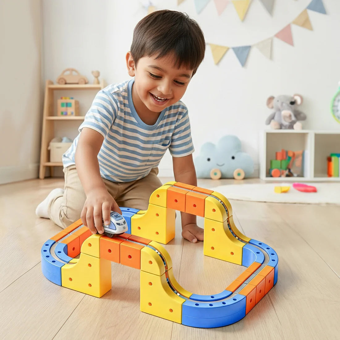 Magnetic Monorail DIY Versatile Track Car (80 Pcs)