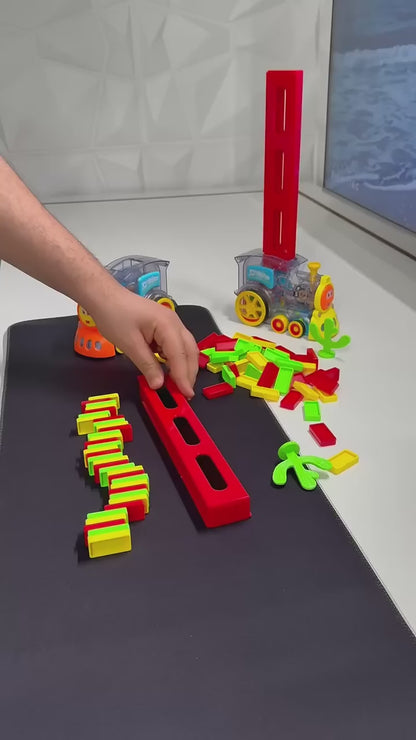 Kids Domino Train Auto-Laying Toy with 40 Tiles, Automatic Domino Placement